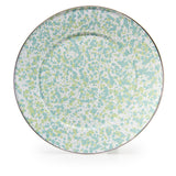 Golden Rabbit Enamel Charger Plates, 12.5", Jardin Swirl (Green, Blue, White)