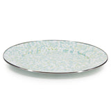 Golden Rabbit Enamel Charger Plates, 12.5", Jardin Swirl (Green, Blue, White)