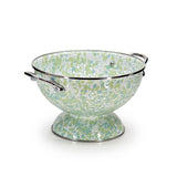 Golden Rabbit Enamel 3Qt Colander, Jardin Swirl (Green, Blue, White)