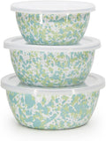 Golden Rabbit Jardin Swirl Enamel Storage Bowl Set of 3