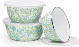 Golden Rabbit Jardin Swirl Enamel Storage Bowl Set of 3