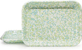 Golden Rabbit Small Rectangular Enamel Tray Baking Sheet, Jardin Marble