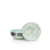 Golden Rabbit Enamel Tasting Dish, Jardin Swirl (Green, Blue, White), Set of 6
