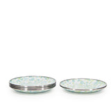 Golden Rabbit Enamel Appetizer Plates, Jardin Swirl, Set of 4