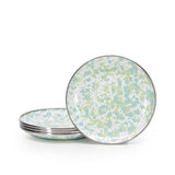 Golden Rabbit Enamel Appetizer Plates, Jardin Swirl, Set of 4