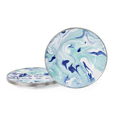 Lagoon Blue Enamel Sandwich or Salad Plate, 8.5", Set of 4