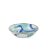 Golden Rabbit Enamelware Tasting Dish, 4.25", Lagoon Blue Swirl, Set of 6