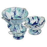Golden Rabbit 3 piece Lagoon Blue Enamelware Colander Set