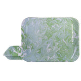 Golden Rabbit Small Rectangular Enamel Tray Baking Sheet, Modern Monet Marble
