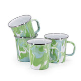 16 oz. Enamelware Latte Mugs, Modern Monet Swirl, Set of 4