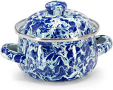 Golden Rabbit Ocean Swirl Enamelware Tureen Bowls, Set of 2