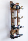 Wall Mounted 4 Bottle Wine Rack, made from Reclaimed Wine Barrels Staves