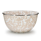 Golden Rabbit Enamelware Taupe Swirl Salad Serving Bowl, 4 qt. Capacity