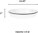 Crow Canyon Cocktail Tray or Deep Pizza Pan, 12.25", Vintage White with a Black Rim