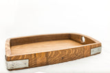 2 Piece Rectangular Serving Tray Set made from Reclaimed Wine Barrels