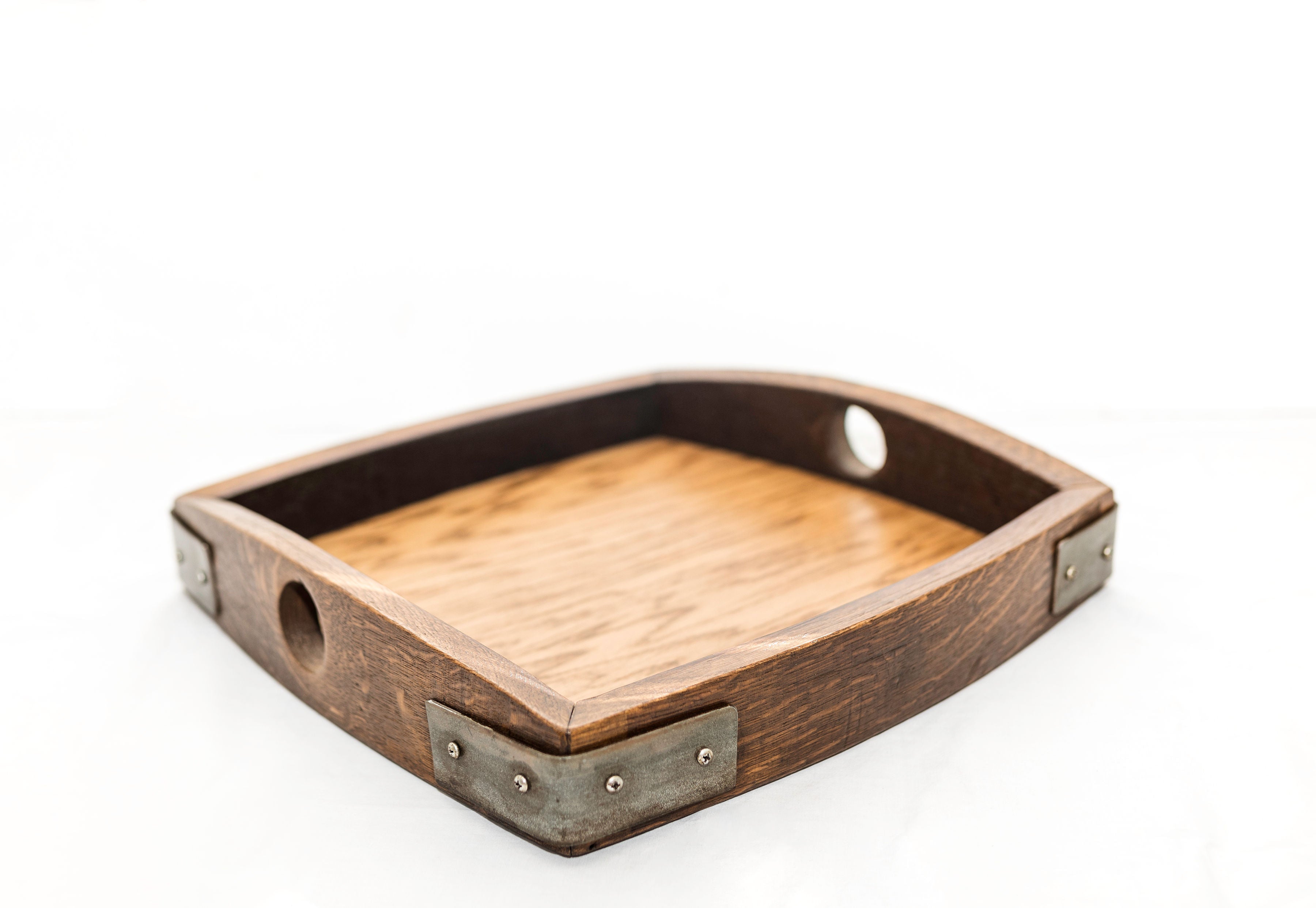 Small Oak Wood Rectangular Serving Tray made from Reclaimed Wine Barrels