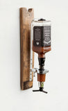 Wall Mounted Liquor Alcohol Whiskey Dispenser on Reclaimed Wood Barrels