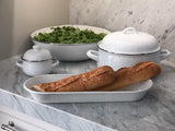 Golden Rabbit White Enamelware Tureen Bowls, Set of 2