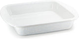 Golden Rabbit White Enamelware Brownie Pan