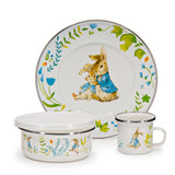 Golden Rabbit 3 Piece Child Dinner Set with Gift Box, Spring Leaves