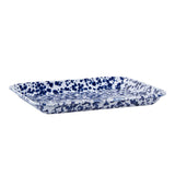 Golden Rabbit Small Rectangular Enamel Tray Baking Sheet, Cobalt Blue Swirl