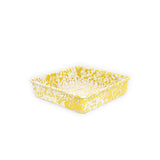 Enamelware Brownie or Square Pan, Yellow Marble