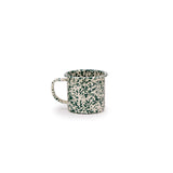 Crow Canyon Green On Cream Enamel Mug, 12 oz., Set of 4