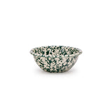 Crow Canyon Enamel Cereal or Salad Bowl, Green on Cream, Set of 4