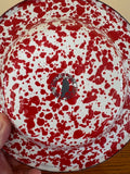 Crow Canyon Enamel Salad Plate, 8", Red Splatter