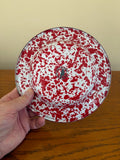 Crow Canyon Enamel Salad Plate, 8", Red Splatter