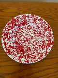 Crow Canyon Enamel Salad Plate, 8", Red Splatter