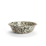 Crow Canyon Enamel 12" Basin, Green on Cream Splatter