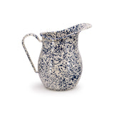 Crow Canyon Enamelware 3 Quart Pitcher, Navy on Cream Splatter