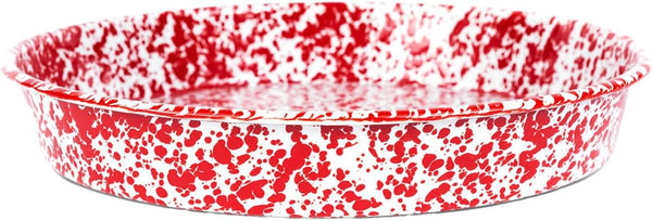 Crow Canyon Cocktail Tray or Deep Pizza Pan, 12.25, Red Splatter