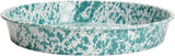 Crow Canyon Cocktail Tray or Deep Pizza Pan, 12.25", Turquoise Splatter
