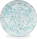 Golden Rabbit Sea Glass Swirl Small Tray with Stainless Steel Rim, 12"