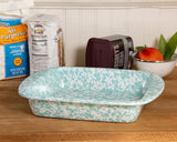 Golden Rabbit Sea Glass Swirl Enamelware Brownie Pan