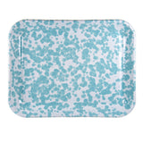 Golden Rabbit Small Rectangular Enamel Tray Baking Sheet, Sea Glass Swirl