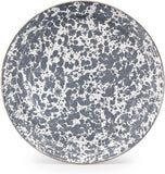 Golden Rabbit Grey Swirl Small Tray with Stainless Steel Rim, 12"