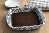 Golden Rabbit Grey Swirl Enamelware Brownie Pan