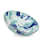Golden Rabbit Enamel Serving Bowl, Lagoon Pattern