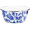 Ocean Swirl Enamelware Cereal or Salad Bowls, Set of 4