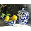 Ocean Swirl Enamelware Cereal or Salad Bowls, Set of 4