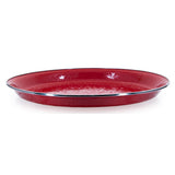 Golden Rabbit Solid Red 20" Enamel Serving Tray