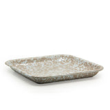 Golden Rabbit Taupe Brown Swirl Square Enamelware Baking Sheet, 10.5"