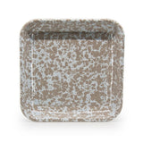 Golden Rabbit Taupe Brown Swirl Square Enamelware Baking Sheet, 10.5"