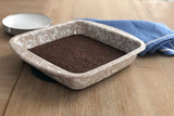 Golden Rabbit Taupe Swirl Enamelware Brownie Pan