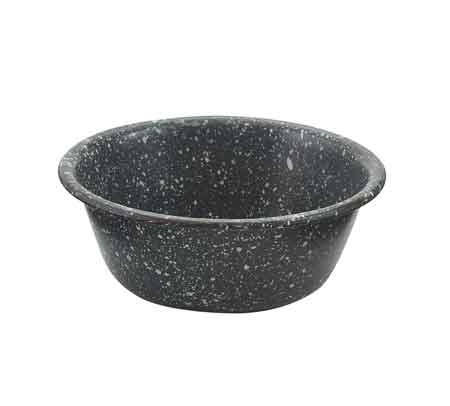 Graniteware Cereal or Salad Bowl, Gray Enamelware
