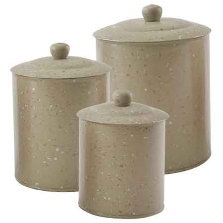 Sandstone Graniteware Canister, Set of 3
