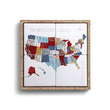 Earthenware Coaster Set of 4 in a Cork Tray, Unites States